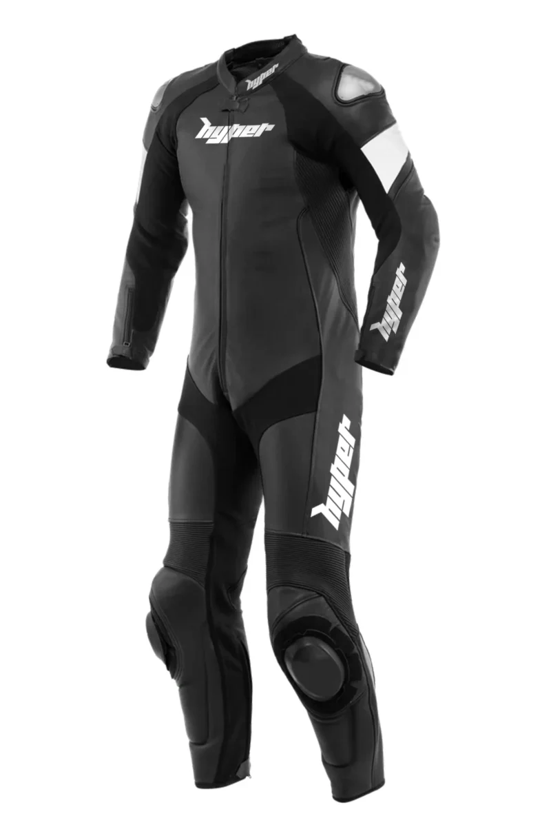 Men 1-Piece Motorcycle Perforated Leather Suit