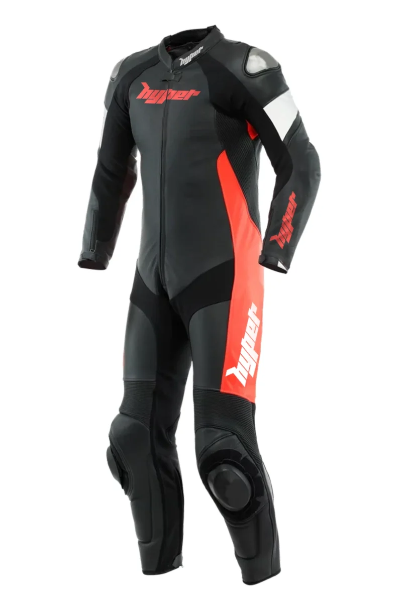 Men 1-Piece Motorcycle Perforated Leather Suit