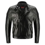 Bull Leather Jacket Men Moto Biker Jacket - Black