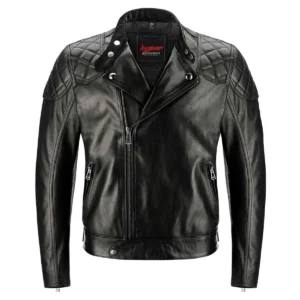 Bull Leather Jacket Men Moto Biker Jacket - Black