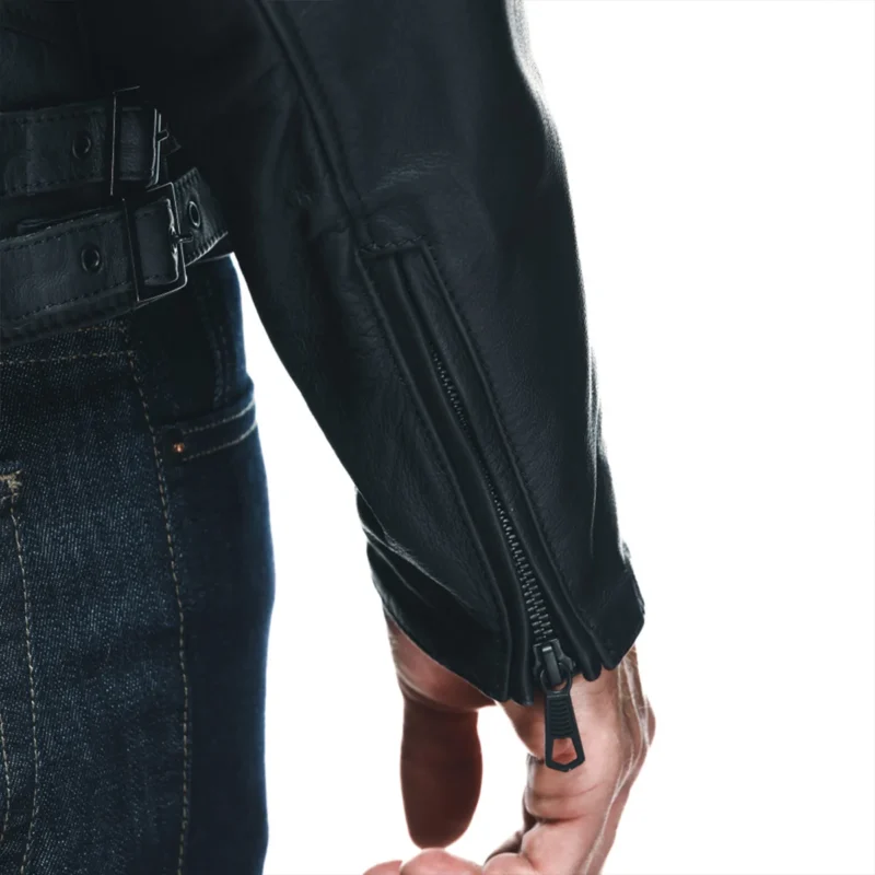 Men Motorcycle Leather Jacket CHIDO Black