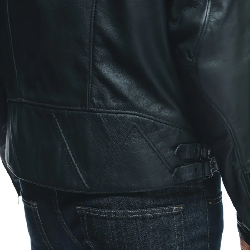 Men Motorcycle Leather Jacket CHIDO Black