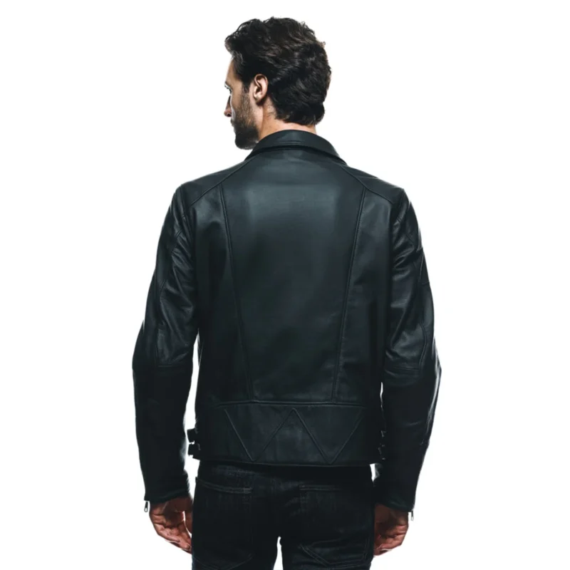 Men Motorcycle Leather Jacket CHIDO Black