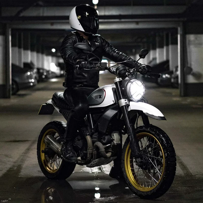 Bull Leather Jacket Men Moto Biker Jacket - Black