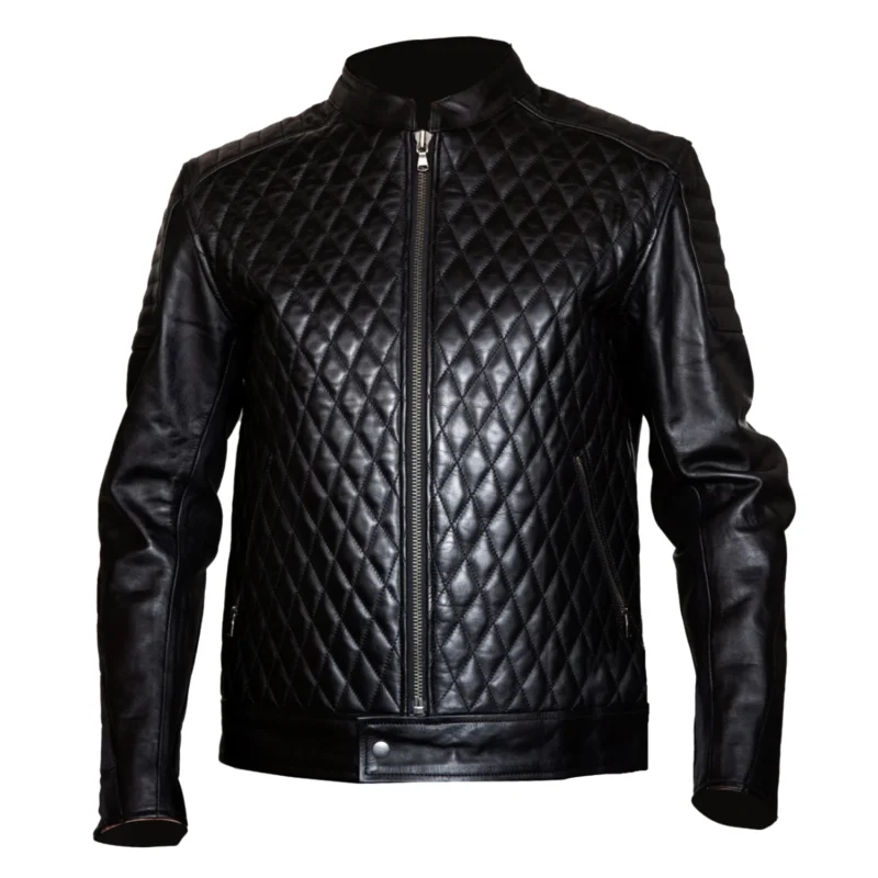 HYPER Suburra Mens Motorcycle Leather Jacket – Black