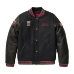 Mens Varsity Bomber Jacket Indian Motorcycle Classic - Black