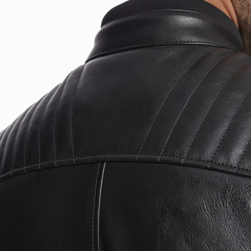 HYPER Suburra Mens Motorcycle Leather Jacket – Black