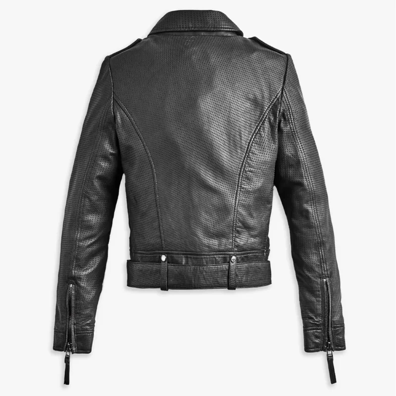 Classic Biker Summer Leather Jacket - Perforated