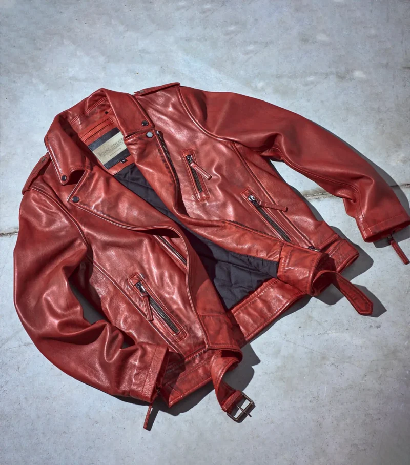 Voyager Biker Leather Jacket Biker Protection Jacket - Red