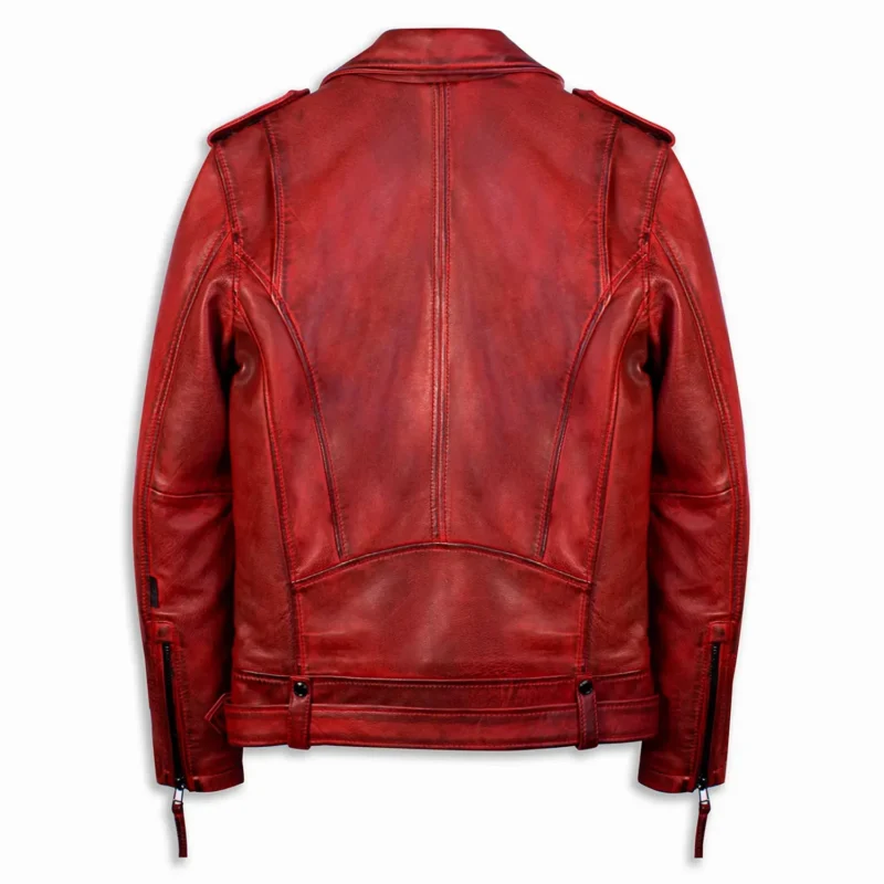 Voyager Biker Leather Jacket Biker Protection Jacket - Red
