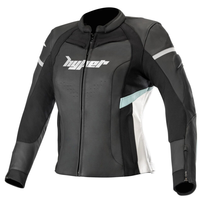 Women Leather Motorcycle Jacket Hyper Stella Kira – Black