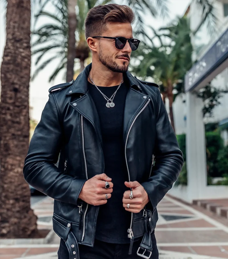 Voyager Biker Leather Jacket Biker Protection Jacket