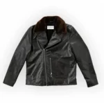 Motorcycle Leather Jacket D-Pocket Fur Collar Jacket