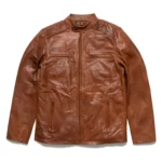 Leather Moto Jacket Leather Motorcycle Jacket - BROWN