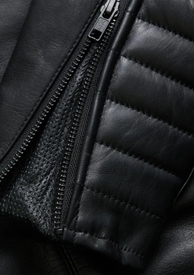 Motorcycle Leather Jacket Ohio Biker Jacket - Black