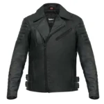 Motorcycle Leather Jacket Ohio Biker Jacket - Black