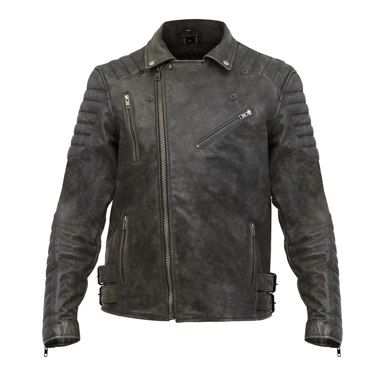 Motorcycle Leather Jacket Ohio Vintage Black Jacket