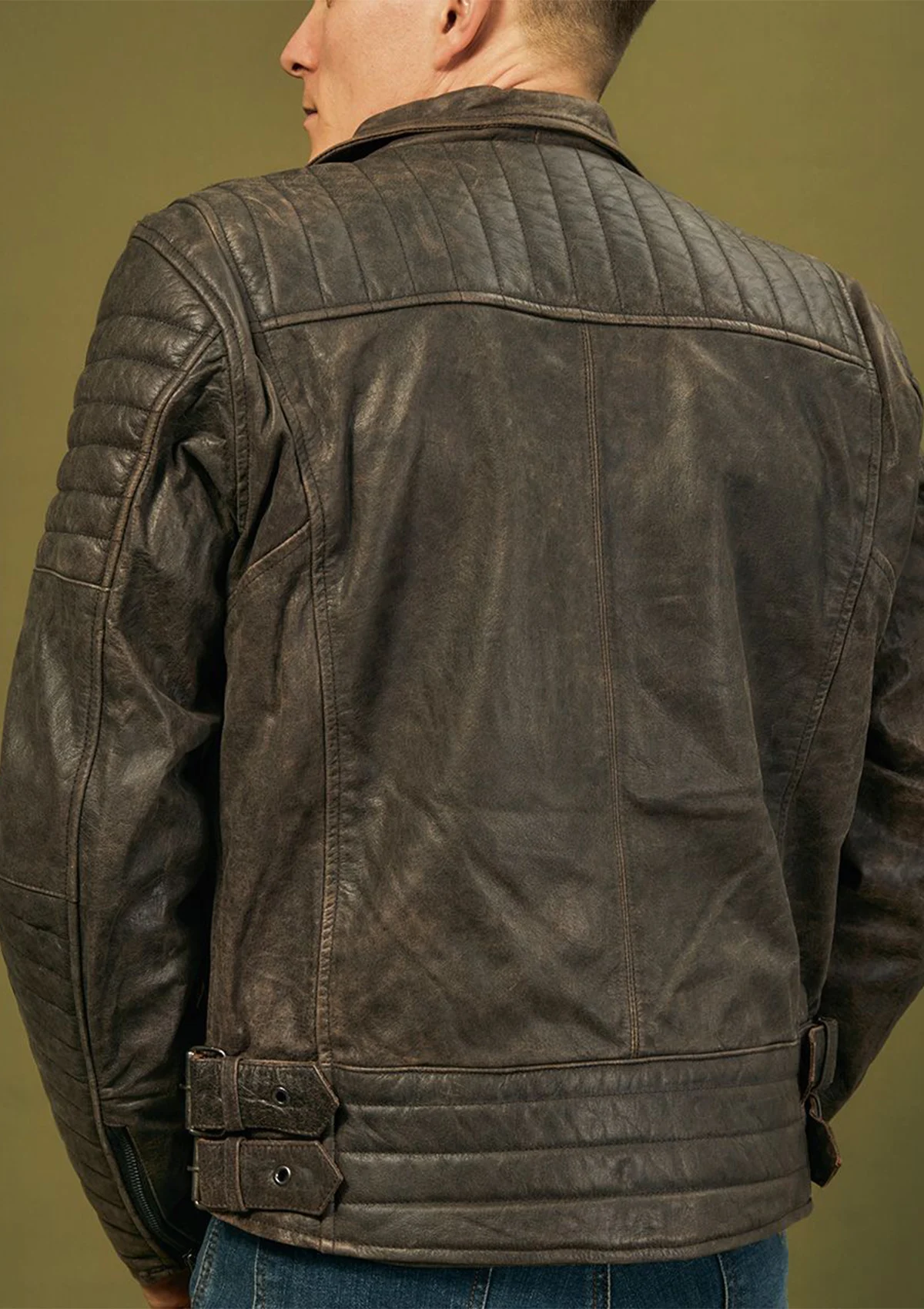 Motorcycle Leather Jacket Ohio Vintage Black Jacket