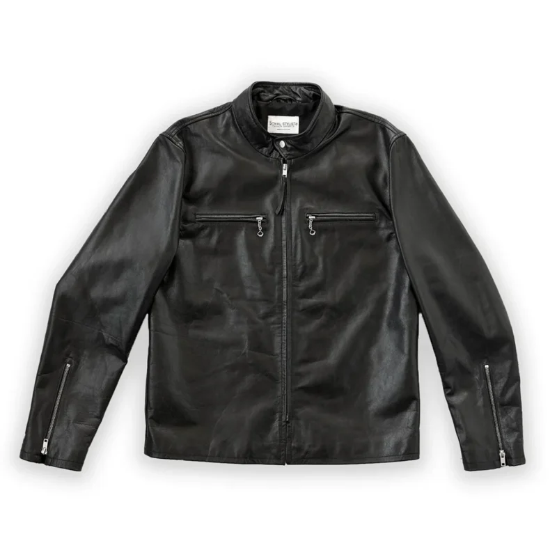 Cafe Racer Leather Jacket – Vintage Black Motorcycle Jacket for Men