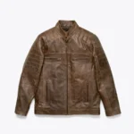 Vintage Moto Jacket Cafe Racer Leather - Distressed Brown