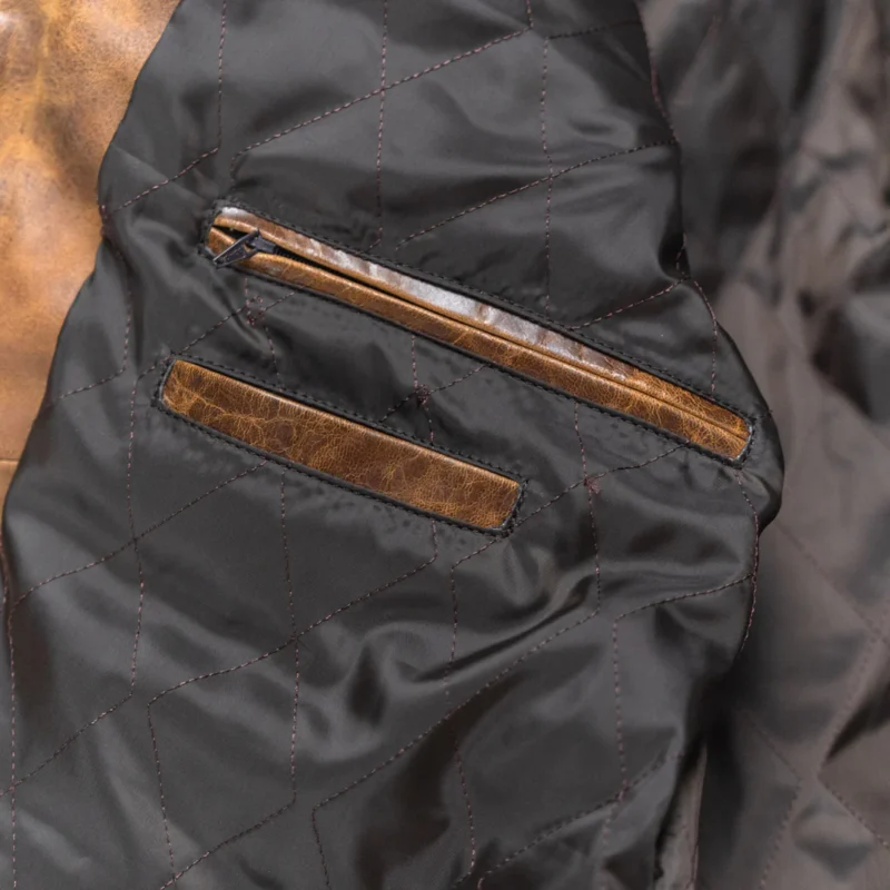 Cafe Racer Leather Jacket Vintage Moto Jacket - Distressed Brown