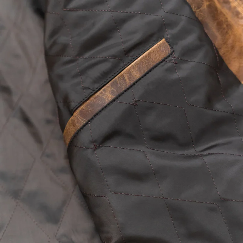 Cafe Racer Leather Jacket Vintage Moto Jacket - Distressed Brown