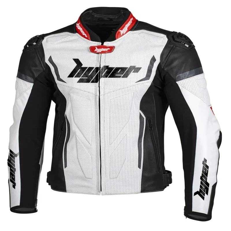 Motorcycle Leather Jacket Apex V1 Jacket - WHITE
