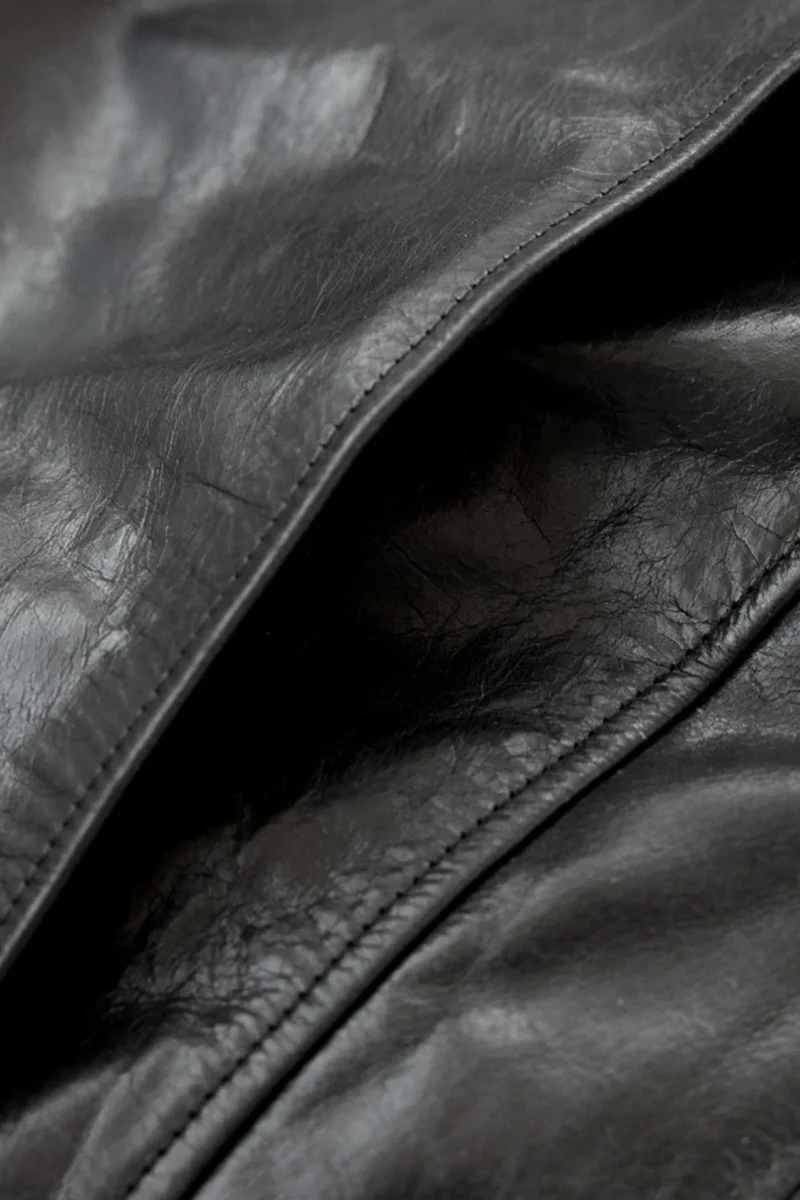 Motorcycle Leather Jacket D-Pocket Fur Collar Jacket