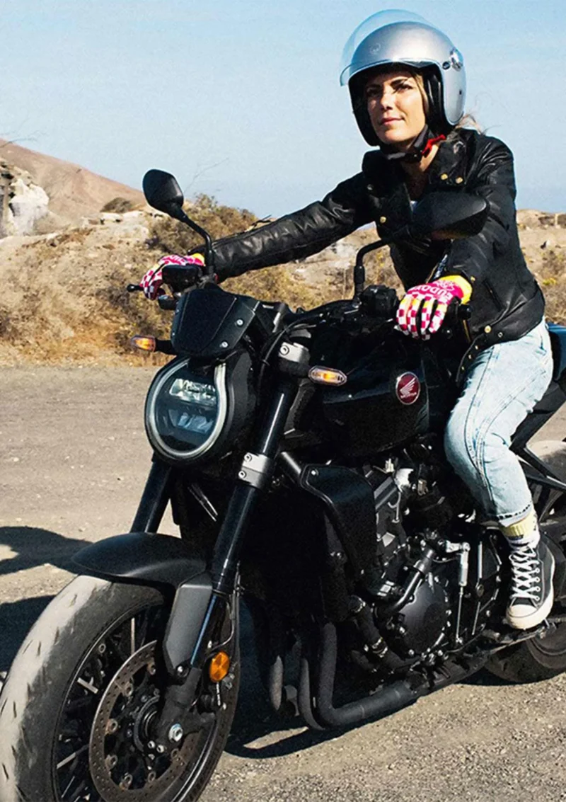Motorcycle Jacket Women Amy Ladies Leather Jacket - Black
