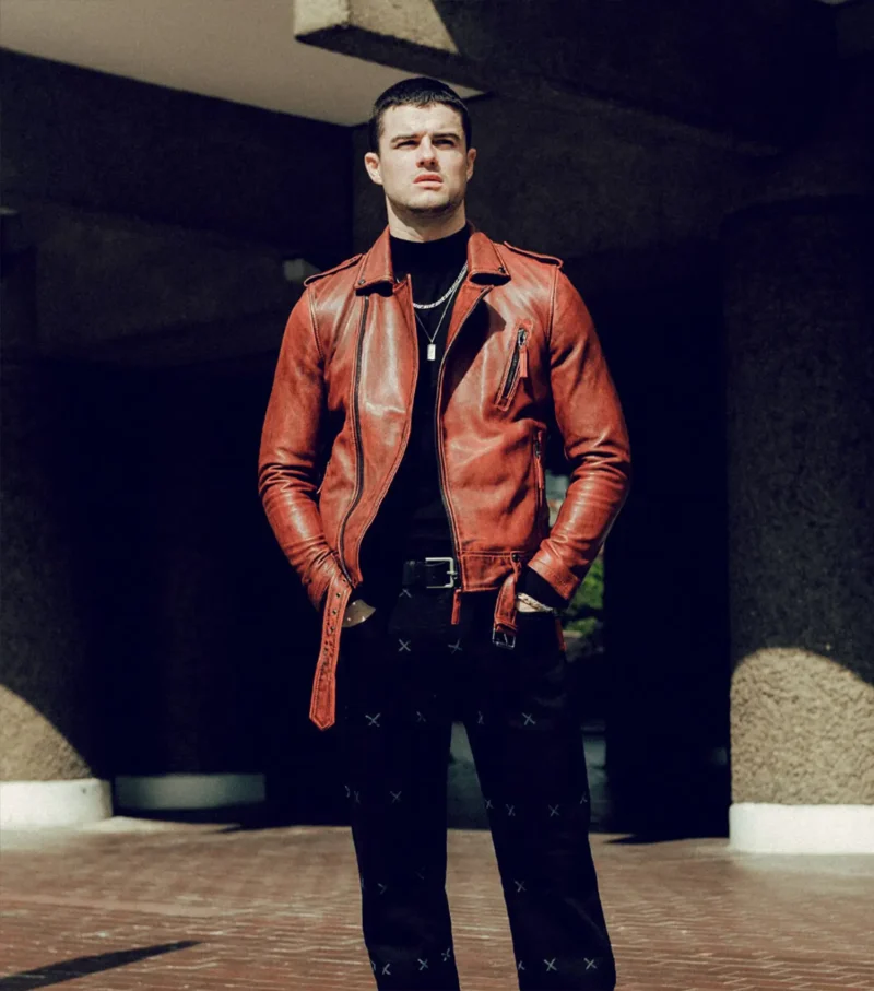 Voyager Biker Leather Jacket Biker Protection Jacket - Red
