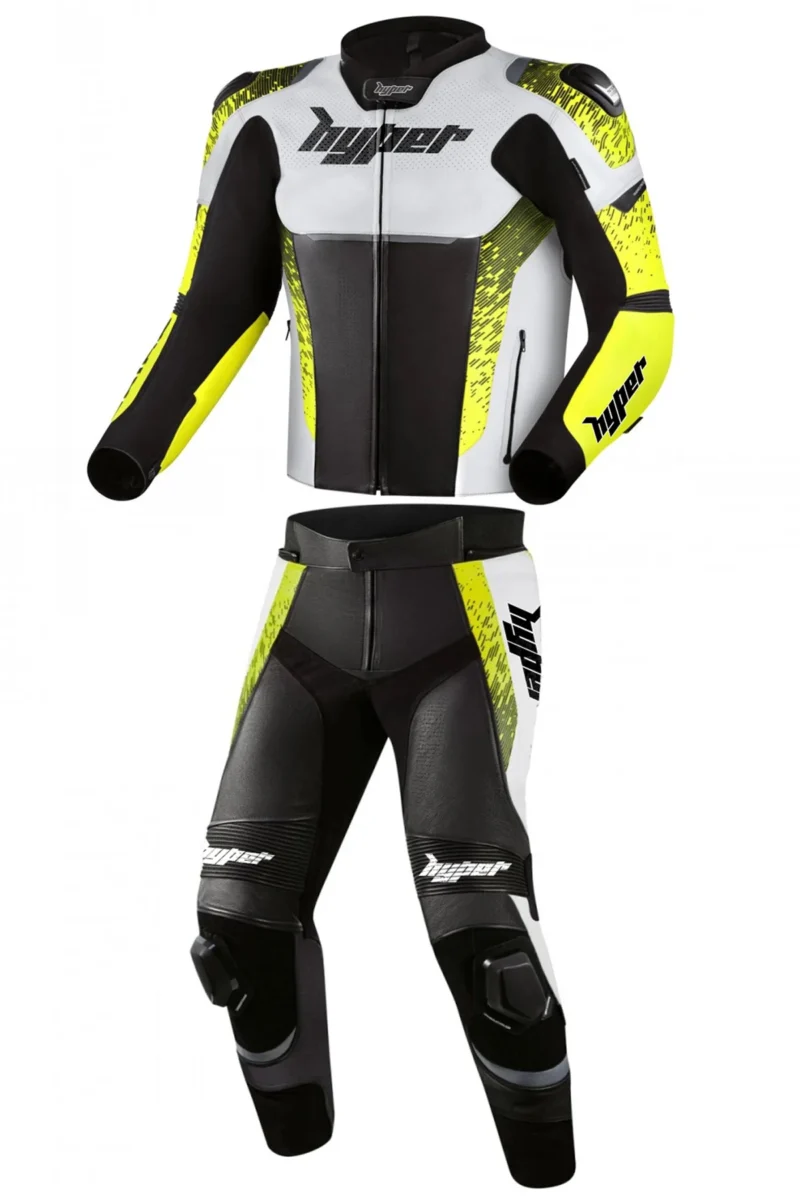 Men Leather Motorcycle Suit Furious STR 2 Piece Suit