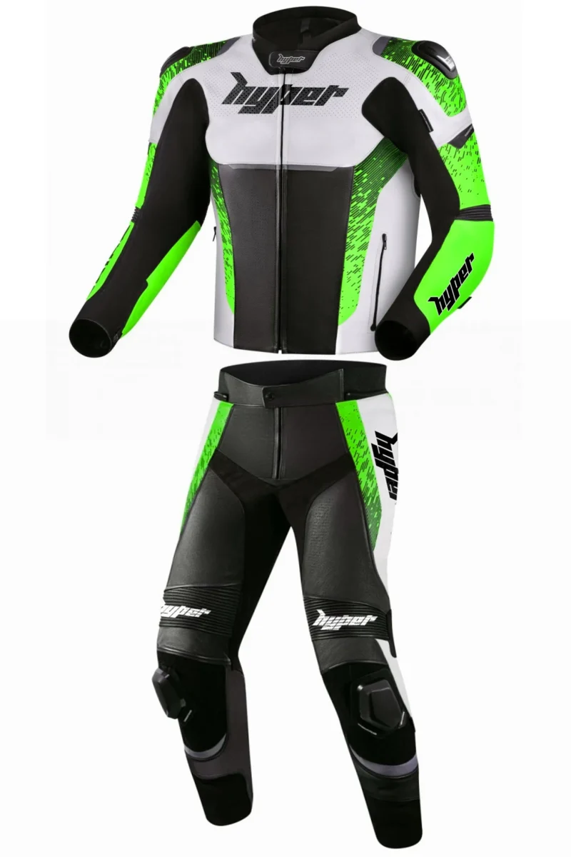 Men Leather Motorcycle Suit Furious STR 2 Piece Suit