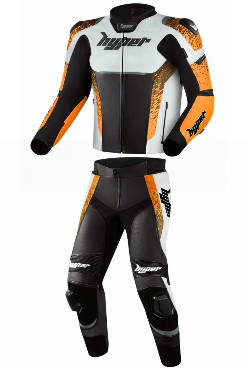 Men Leather Motorcycle Suit Furious STR 2 Piece Suit