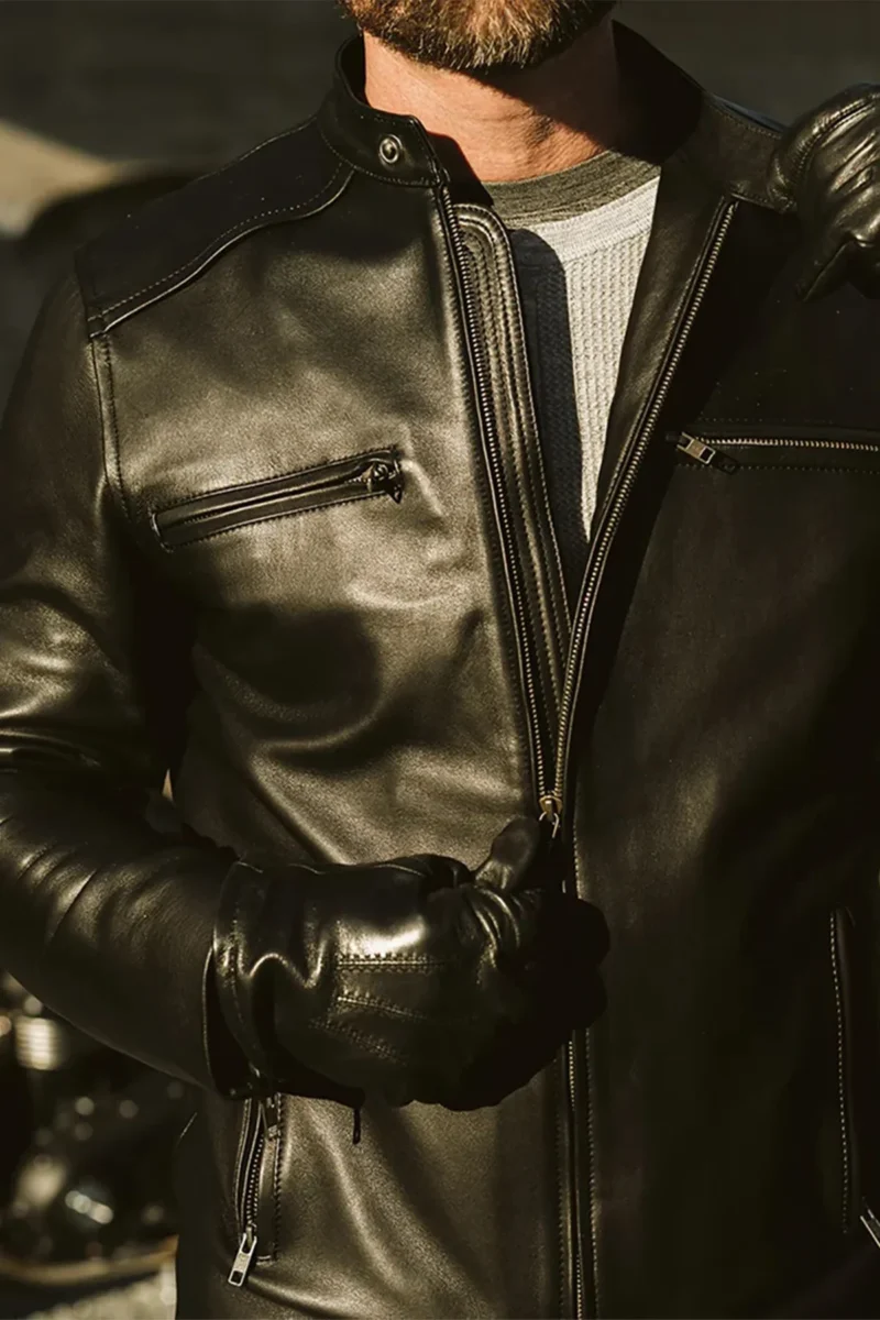 Leather Moto Jacket Leather Motorcycle Jacket - Black