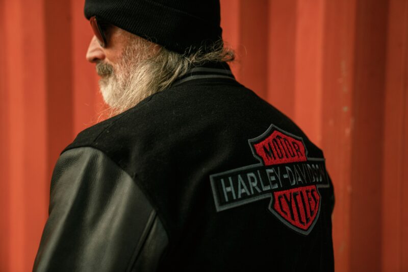 Men Varsity Jacket Harley-Davidson V-Twin – Black