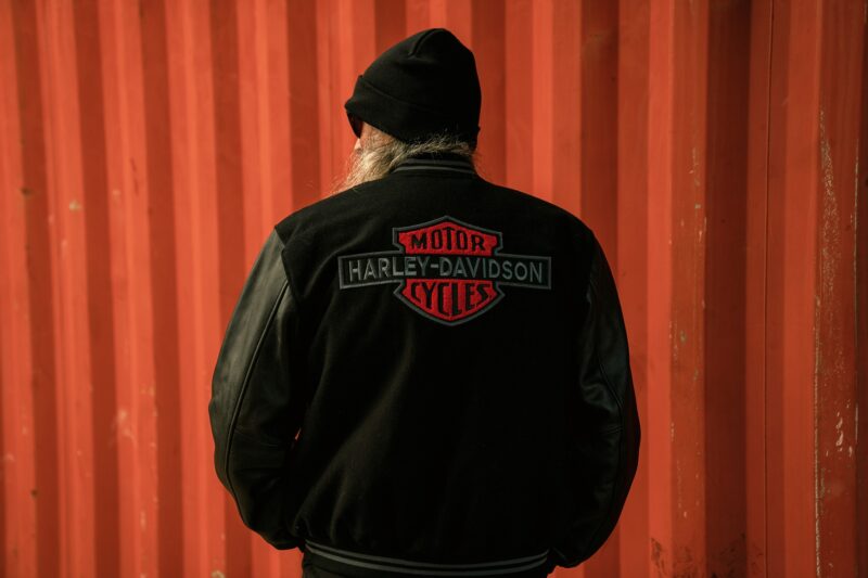 Men Varsity Jacket Harley-Davidson V-Twin – Black