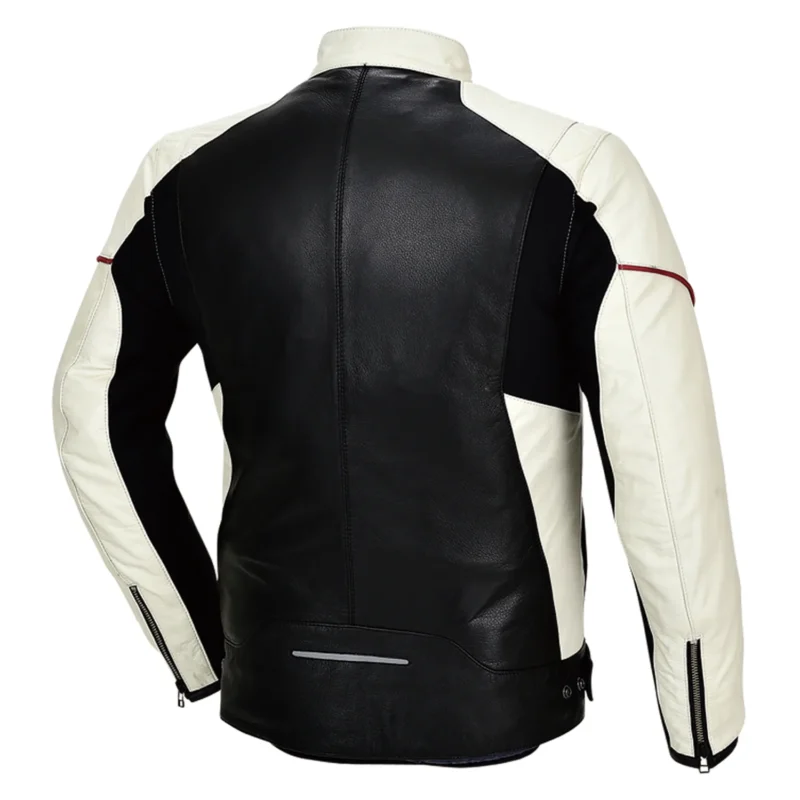 Men Motorcycle Leather Jacket All-Season - Beige