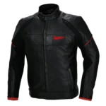 Men Motorcycle Leather Jacket All-Season - Black