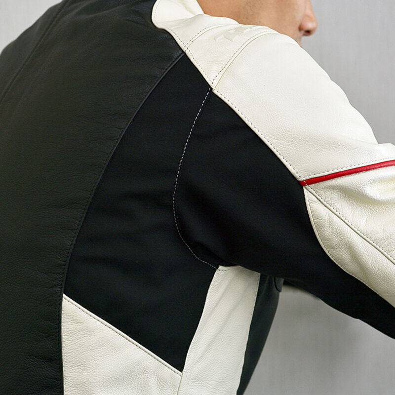 Men Motorcycle Leather Jacket All-Season - Beige