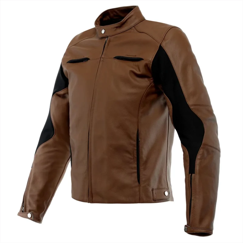 Hyper Razon 2 Men Motorbike Leather Jacket – Brown