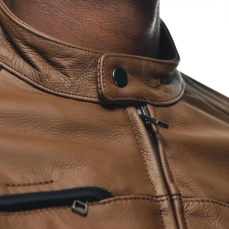 Hyper Razon 2 Men Motorbike Leather Jacket – Brown
