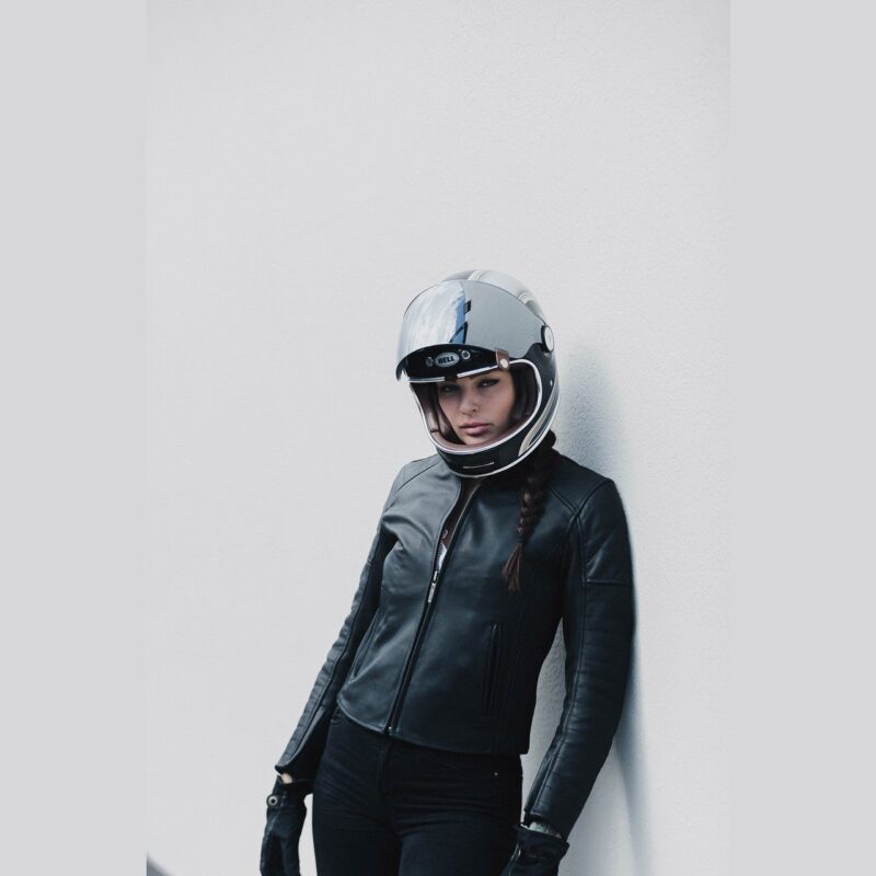 Women Leather Motorcycle Jacket Maywood – Black