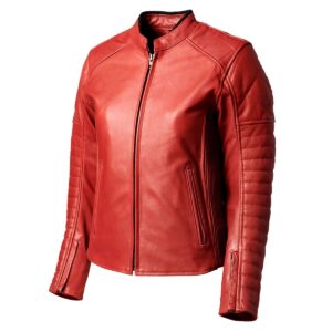 Women Leather Motorcycle Jacket Maywood – Maroon