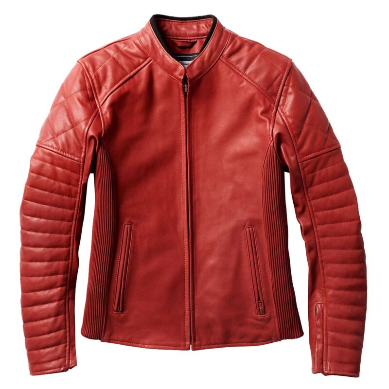 Women Leather Motorcycle Jacket Maywood – Maroon