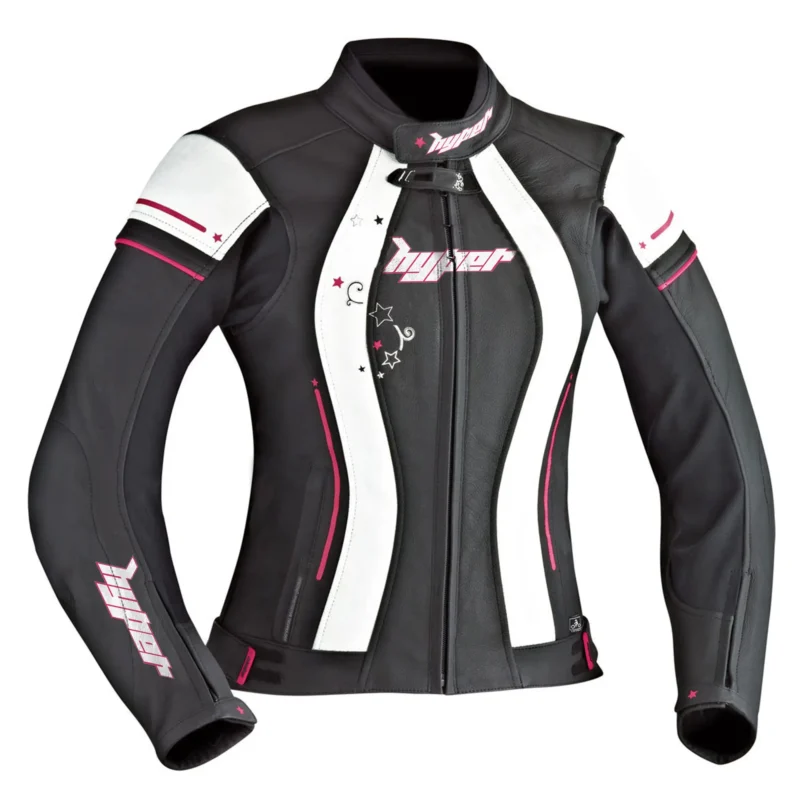 Leather Biker Racing Jacket HYPER Moto Girl Alcyone