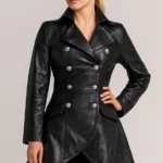 Ladies Gothic Coat – Victorian Style Lace Back Trench Coat