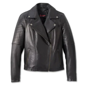 Harley-Davidson Women Classic Biker Leather Jacket – Black