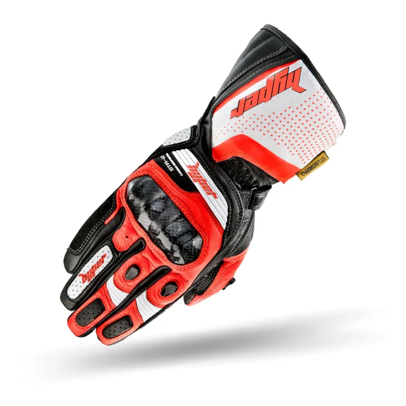 motorcycle race gloves, riding gloves red fluorescent, STR-2 racing gloves, sportbike leather gloves, carbon fiber motorcycle gloves, men’s motorcycle riding gloves, full gauntlet motorbike gloves